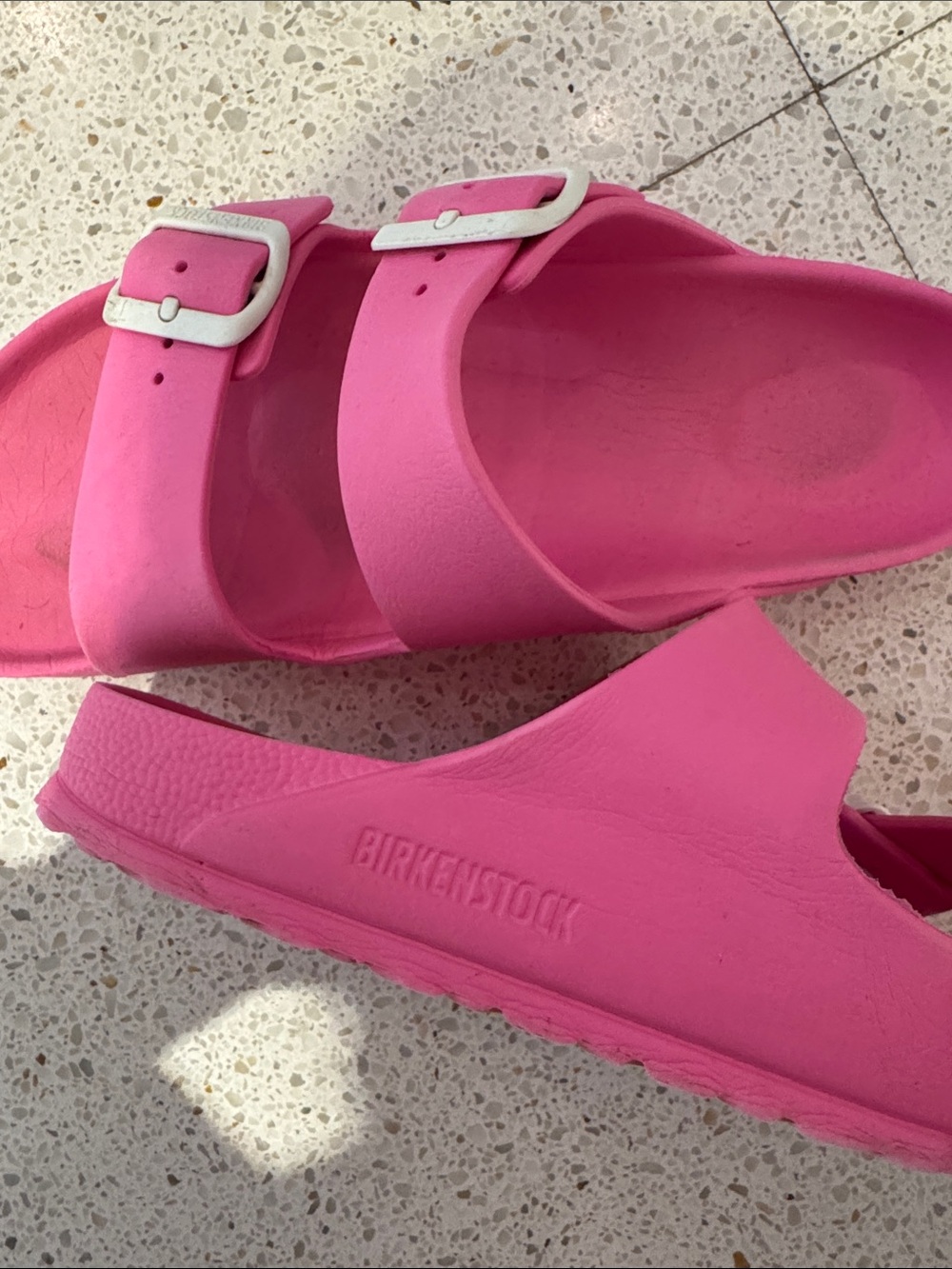 Birkenstock Pink Double-Buckle EVA Slide Sandals - Picture 2 of 3